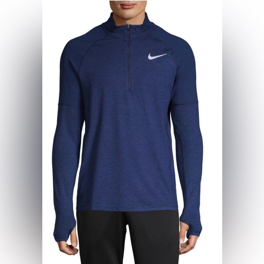 Nike Element 1/2 Zip Top Long Sleeve Athletic Running Shirt Dri-FIT Blue XXL